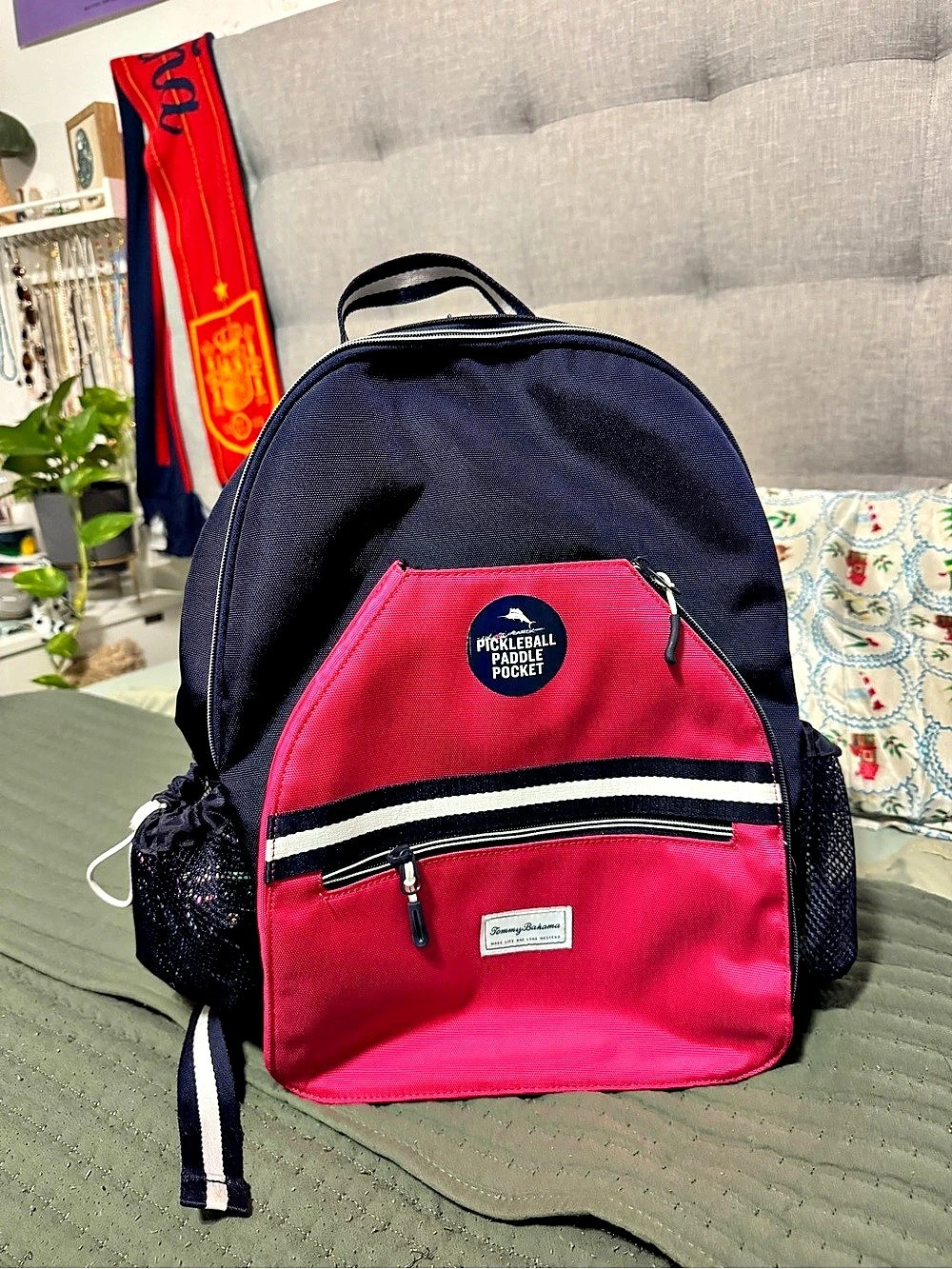 Tommy Bahamas Paddle Pack Color Block Backpack in Pink & Navy
